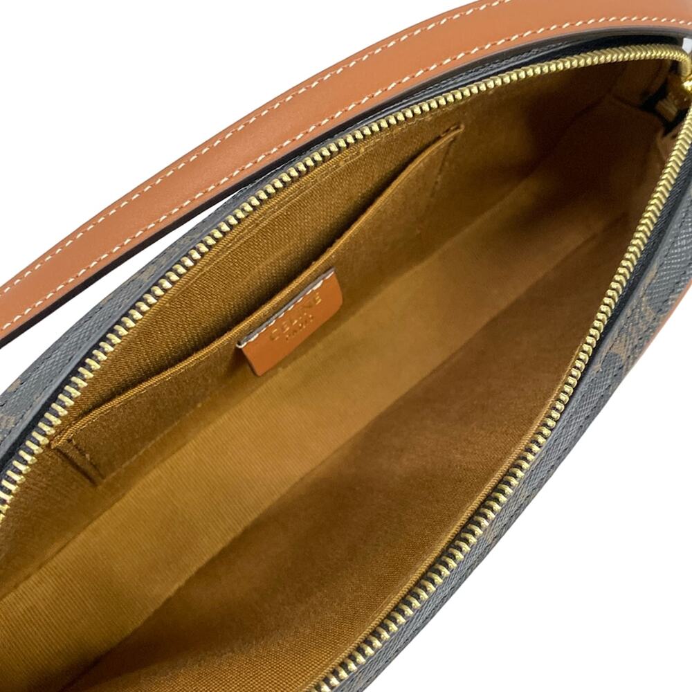 Celine Cuir Trionf mini camera Shoulder Bag 10J582EGP.04LU Black Brown Triomphe - Picture 7 of 15